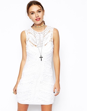 dress with lace yoke