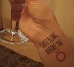 Last fling before the ring temporary hen party tattoo